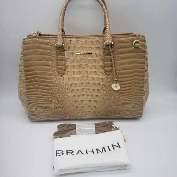 451- BRAHMIN BLAKE SATCHEL HANDBAG GENUINE LEATHER NWT - Picture 5 of 15